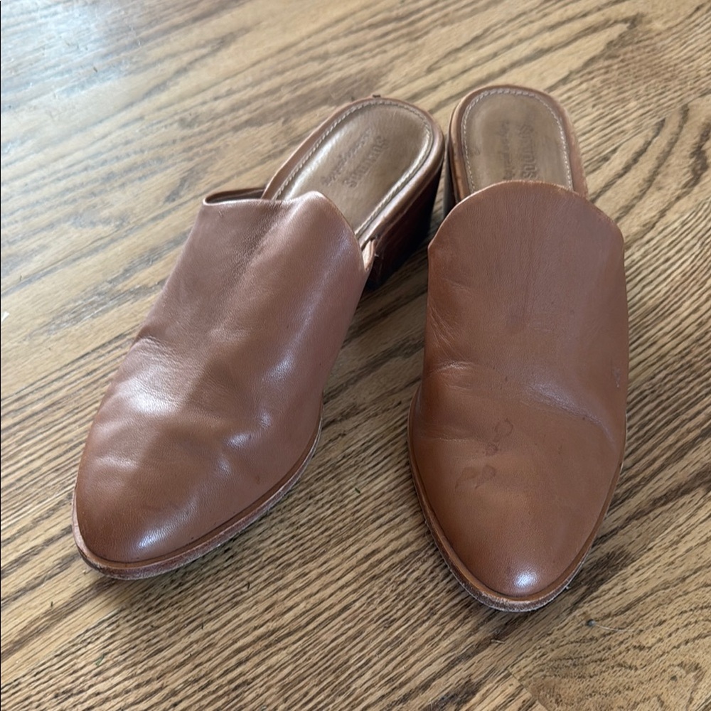 Soludos Brown Leather Mules